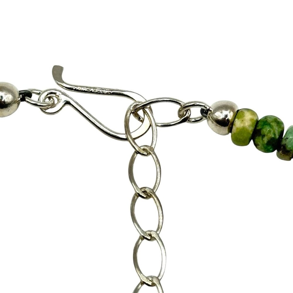 Jay King DTR Sterling Silver African Turquoise Beaded Necklace Statement Design - Picture 7 of 8